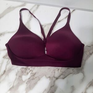 Victoria's Secret Bra 34D Burgundy Wine Lightly Lined Plunge Soft Sexy Underwire
